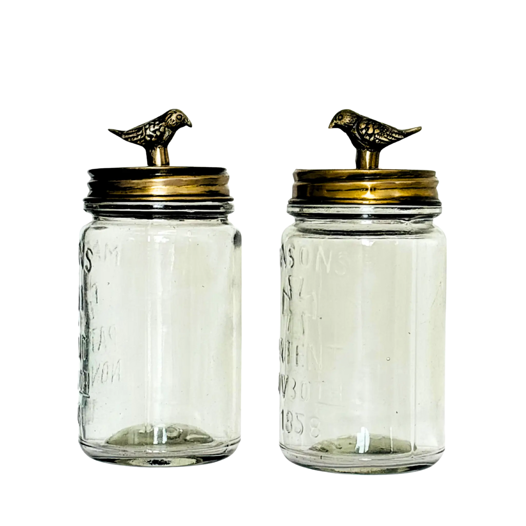 Bird Mason Glass Jars