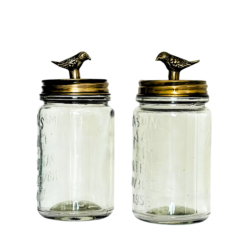 Bird Mason Glass Jars