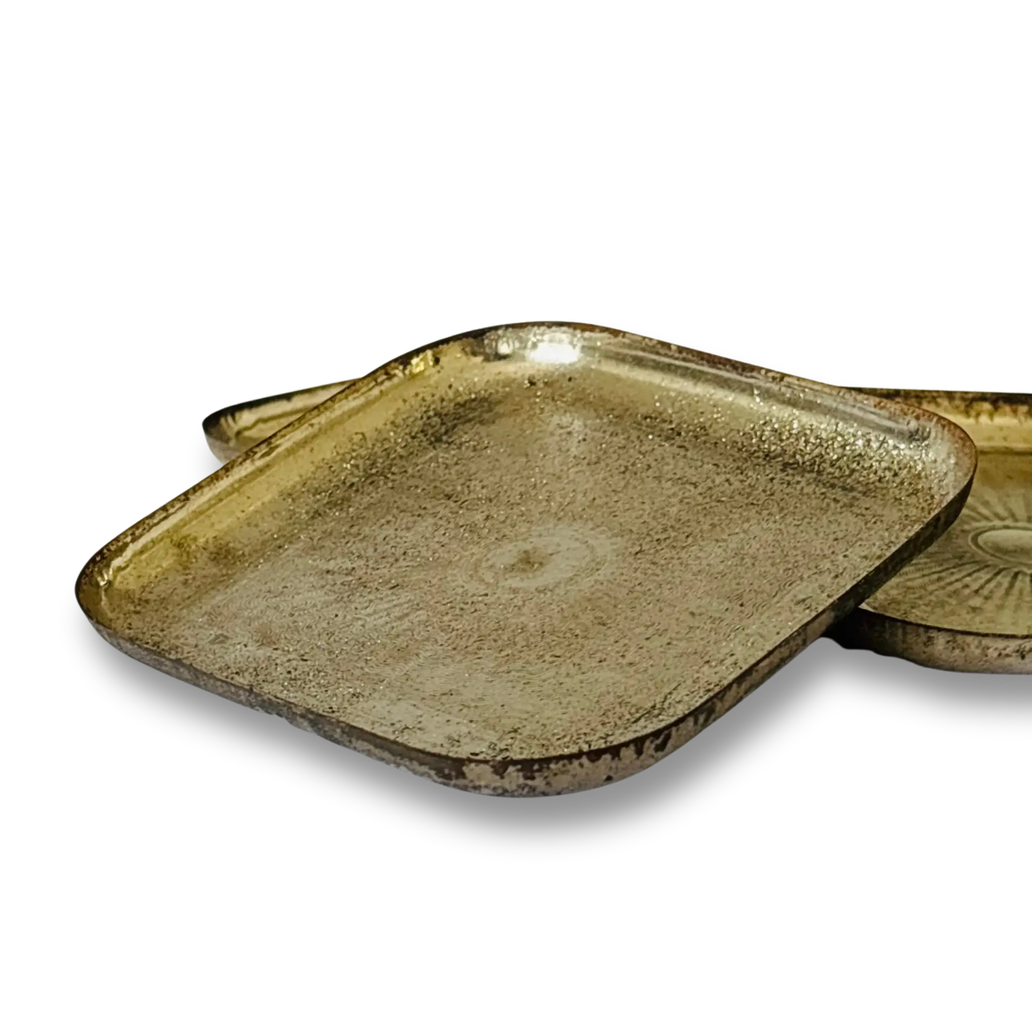 Vintage Brass Trinket Platter – Set of 2 Decorative Jewelry Trays