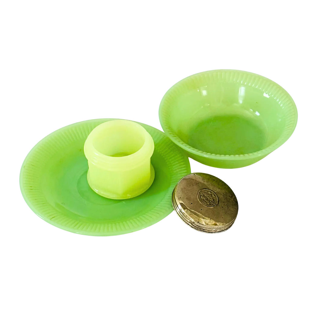 Vintage Jade Glass Antique Set