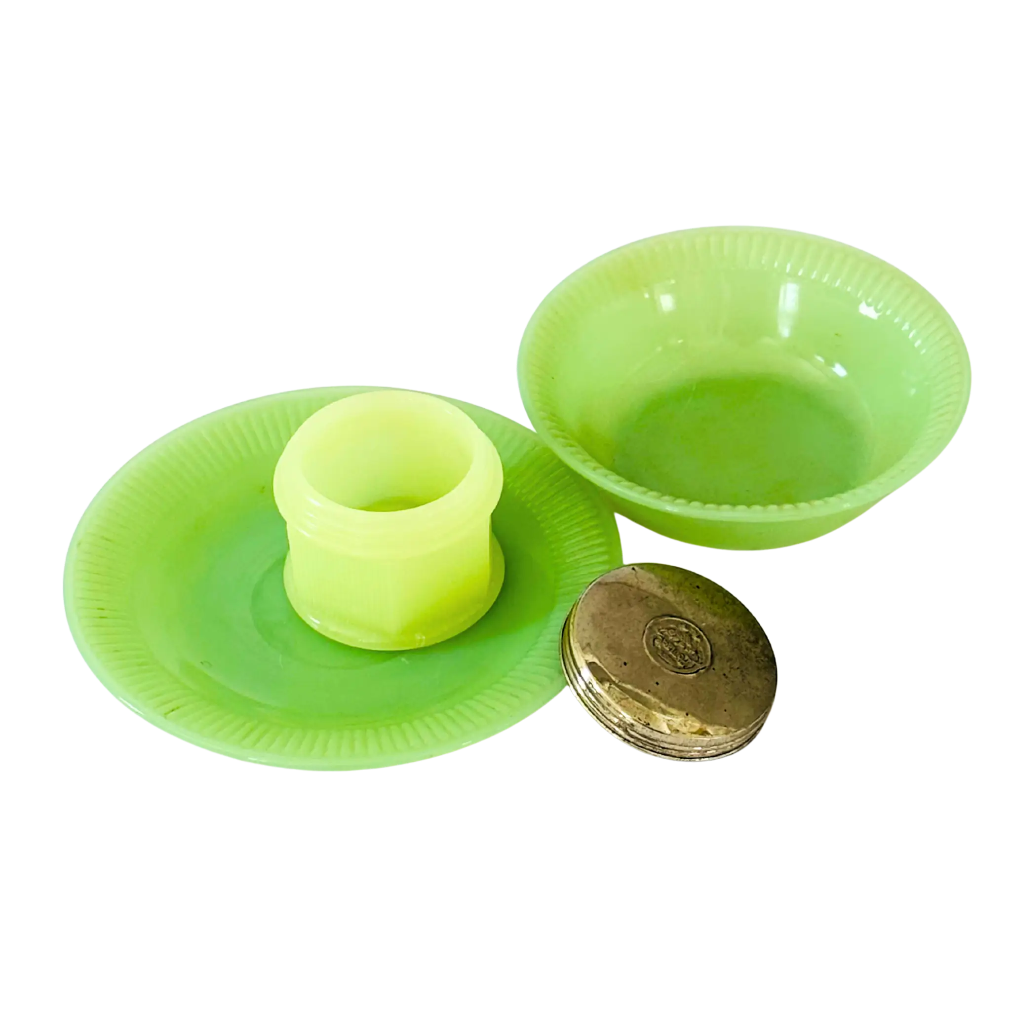 Vintage Jade Glass Antique Set