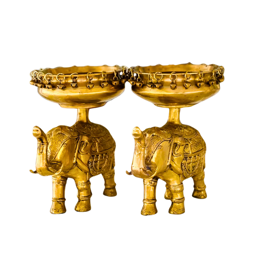 Antique 1800s Brass Elephant Figurine