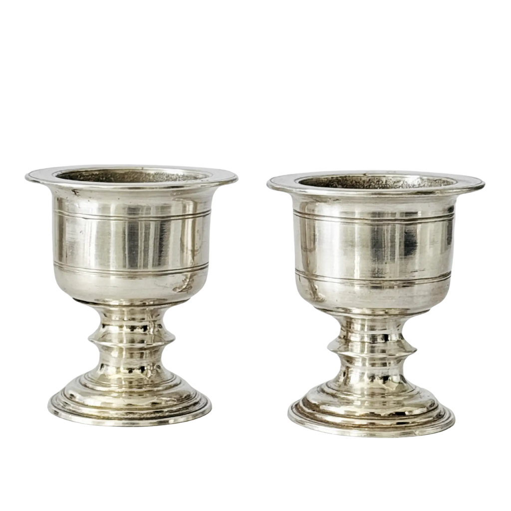 Large German silver pots set – vintage decorative collectible vases
