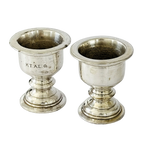 Vintage German silver pots set – antique decorative collectible vases