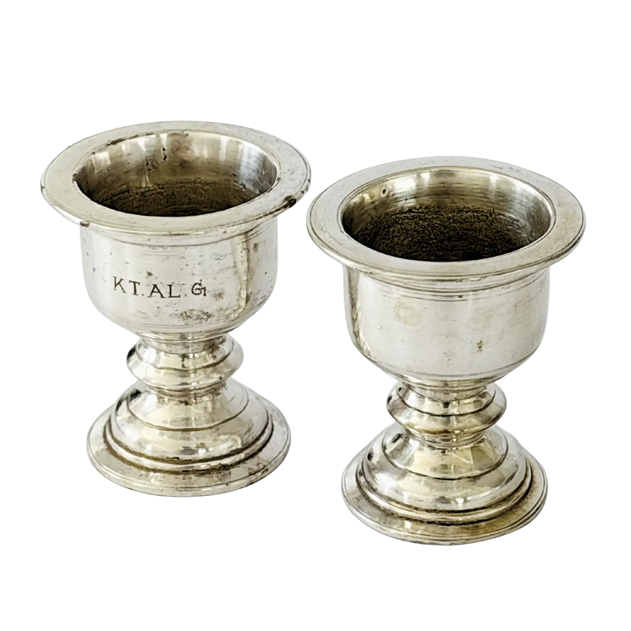 Vintage German silver pots set – antique decorative collectible vases